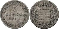 Sachsen-Meiningen 3 Kreuzer Sachsen-Meiningen, Bernhard Erich Freund (1803-1866), 3 Kreuzer 1837 K -