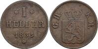 Hessen Darmstadt 1 Heller Hessen Darmstadt, Großherzog Ludwig III. 1848-1877, 1 Heller 1855 -