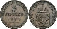 Preussen 3 Pfennige Preussen, Wilhelm I. 1861-1888, 3 Pfennige 1871 A -