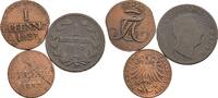 Altdeutschland Lot 3 Stk. Kleinmünzen -