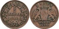Baden 1/2 Kreuzer Baden, Friedrich I. (1856-1907), 1/2 Kreuzer 1860 -