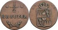 Würzburg, Großherzogtum 1/2 Kreuzer Würzburg, Großherzogtum, Ferdinand von Österreich (1806-1814), 1/2 Kreuzer 1810 -