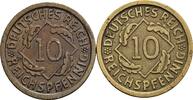 Lot 2 Stück Reichspfennig 1934 F und 1935 F Deutsches Reich  ss