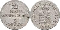 Sachsen 1/2 Neugroschen Sachsen, Friedrich August II. 1836-1854, 1/2 Neugroschen 1848 F -