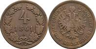Kaisertum Österreich 4 Kreuzer Kaiser Franz Joseph I. 1848-1916 -