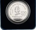 Frankreich 100 Francs Olympische Winterspiele Albertville 1992-Eisschnellläufer und Murmeltier -