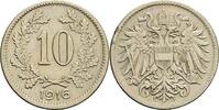 Österreich, Kaiser Franz Joseph I. 10 Heller Bindenschild -