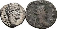 ROM, Kaiserzeit Lot 2 Stück Münzen (1x Denar+1x Antoninian) Septimius Severus 193-211 / Gallienus 259-268 -