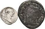 ROM Lot 2 Stk. Denar, Großfollis Traianus 98-117, Maximianus 286-310 -