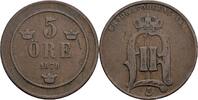 Schweden 5 Öre Schweden, Oskar II. 1872-1907, 5 Öre 1878 -