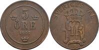 Schweden 5 Öre Schweden, Oskar II. 1872-1907, 5 Öre 1907 -