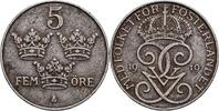Schweden 5 Öre Schweden, Gustaf V. 1907-1950, 5 Öre 1919 -