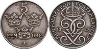 Schweden 5 Öre Schweden, Gustaf V. 1907-1950, 5 Öre 1947 -