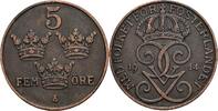 Schweden 5 Öre Schweden, Gustaf V. 1907-1950, 5 Öre 1914 -