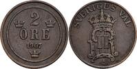 Schweden 2 Öre Schweden, Oskar II. 1872-1907, 2 Öre 1907 -