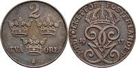 Schweden 2 Öre Schweden, Gustaf V. 1907-1950, 2 Öre 1917 -