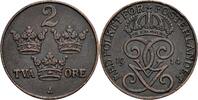 Schweden 2 Öre Schweden, Gustaf V. 1907-1950, 2 Öre 1914 -