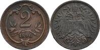 Österreich, Kaiser Franz Joseph I., 2 Heller 1896 ss 2.93 US$ Tax included +  117.32 US$ shipping