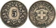 5 Rappen 1872 Schweiz  ss, Randfehler