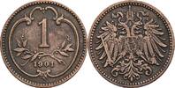 Österreich, Kaiser Franz Joseph I., 1 Heller 1901 ss 2.93 US$ Tax included +  117.32 US$ shipping