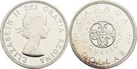1 Dollar 1964 Kanada, Elizabeth II. 100. Jahrestag der Konferenzen von Charlottetown und Quebec vz-, Kratzer