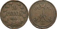 Finnland Großfürstentum (1809-1917) 10 Penniä Alexander II. 1855-1881 -