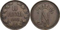 Finnland Großfürstentum (1809-1917) 10 Penniä Nikolaj II. 1894-1917 -