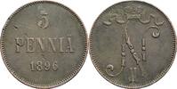 Finnland Großfürstentum 5 Penniä Nikolaj II. 1894-1917 -