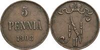 Finnland Großfürstentum 5 Penniä Nikolaj II. 1894-1917 -
