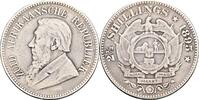 2 1/2 Shillings 1895 Südafrika Paul Krüger - seltener Jahrgang! ss, Henkelspur, gereinigt
