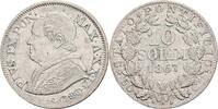 Italien-Kirchenstaat Vatikan 10 Soldi Papst Pius IX.1846-1870 -