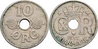 10 Öre 1933 Dänemark Christian X. 1912-1947 ss