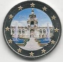 Gekleurde Euromunten 2 Euro Duitsland 2016 Sachsen Gekleurd ADFG J Unc