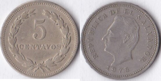 El Salvador 5 Centavos 1975 | MA-Shops