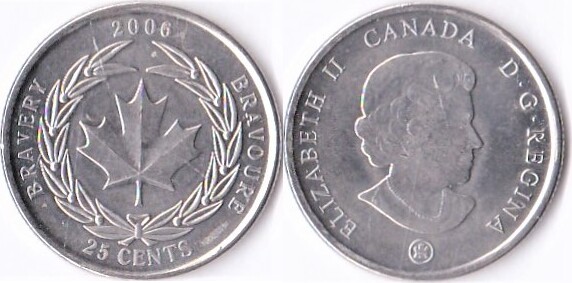 Canada 25 Cents 2006 Bravery EF | MA-Shops