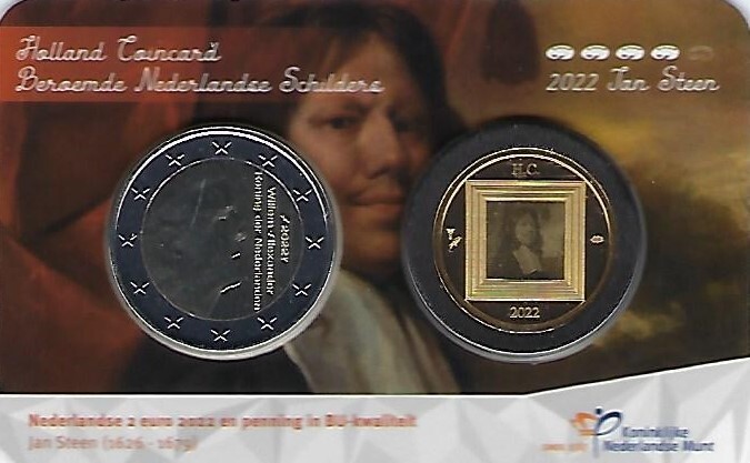 Penning Nederland 2022 Holland coin Fair coincard Jan Steen met