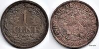 Netherlands Nederland 1916 1 Cent Wilhelmina (lange 6) -