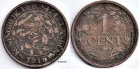 Netherlands Nederland 1916 1 Cent Wilhelmina F (korte 6) -