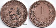 Netherlands Nederland 1905 1 Cent Wilhelmina F -