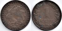 Netherlands Nederland 1900b 1 Cent Wilhelmina F- (ovale nullen) -