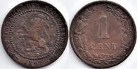 Netherlands Nederland 1898 1 Cent Wilhelmina -