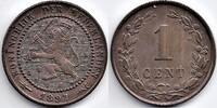 Netherlands Nederland 1897 1 Cent Wilhelmina (misslag) -