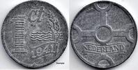 Netherlands Nederland 1941 1 Cent, zink, Wilhelmina P -