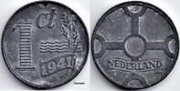Netherlands Nederland 1941 1 Cent, zink, Wilhelmina P- -