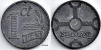 Netherlands Nederland 1943 1 Cent, zink, Wilhelmina F+ -