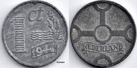 Netherlands Nederland 1944 1 Cent, zink, Wilhelmina -