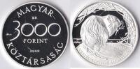  2000 Hongarije Hongarije 2000 3000 Forint  Wild life-Bever  Zilver PP