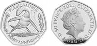 Verenigd Koninkrijk 50 pence Groot Brittannië 2021 50 Pence 'Mary Anning Coll. - Plesiousaurus' Zilver In capsule In capsule -