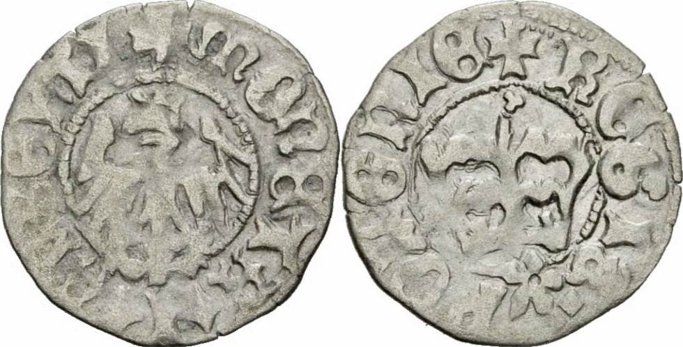 Polen 1/2 Groschen 1492-1501 Poland Kingdom John I Albert AR 1/2 Groat  Kraków Mint Eagle Crown Gumowski 467 fine / about very fine | MA-Shops