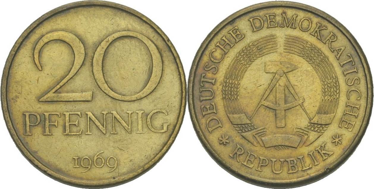 20 Pfennig 1969 DDR DDR Deutschland
